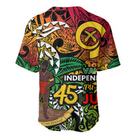 Personalized Vanuatu 45th Independence Anniversary Baseball Jersey Melanesian Pattern Reggae DT02 - Polynesian Pride