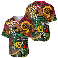Personalized Vanuatu 45th Independence Anniversary Baseball Jersey Melanesian Pattern Reggae DT02 - Polynesian Pride