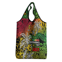 Personalized Vanuatu 45th Independence Anniversary Grocery Bag Melanesian Pattern Reggae DT02 - Polynesian Pride