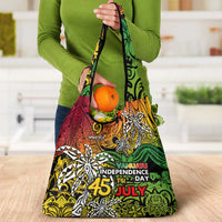 Personalized Vanuatu 45th Independence Anniversary Grocery Bag Melanesian Pattern Reggae DT02 - Polynesian Pride