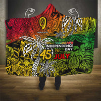 Personalized Vanuatu 45th Independence Anniversary Hooded Blanket Melanesian Pattern Reggae DT02 - Polynesian Pride