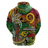 Personalized Vanuatu 45th Independence Anniversary Hoodie Melanesian Pattern Reggae DT02 - Polynesian Pride