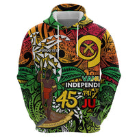 Personalized Vanuatu 45th Independence Anniversary Hoodie Melanesian Pattern Reggae DT02 - Polynesian Pride