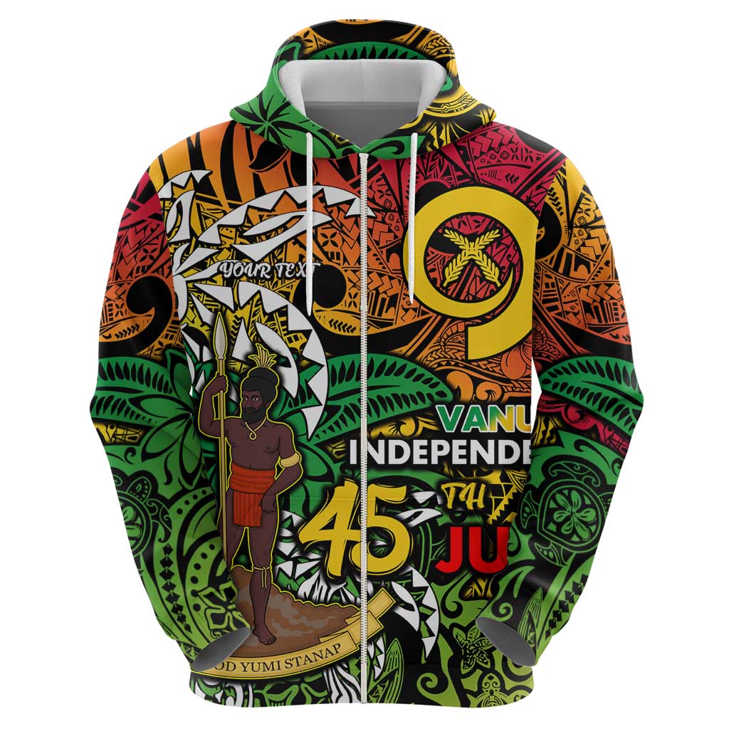 Personalized Vanuatu 45th Independence Anniversary Hoodie Melanesian Pattern Reggae DT02 - Polynesian Pride