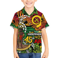 Personalized Vanuatu 45th Independence Anniversary Kid Hawaiian Shirt Melanesian Pattern Reggae DT02 Kid Art - Polynesian Pride