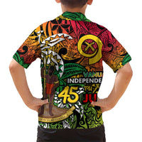 Personalized Vanuatu 45th Independence Anniversary Kid Hawaiian Shirt Melanesian Pattern Reggae DT02 - Polynesian Pride