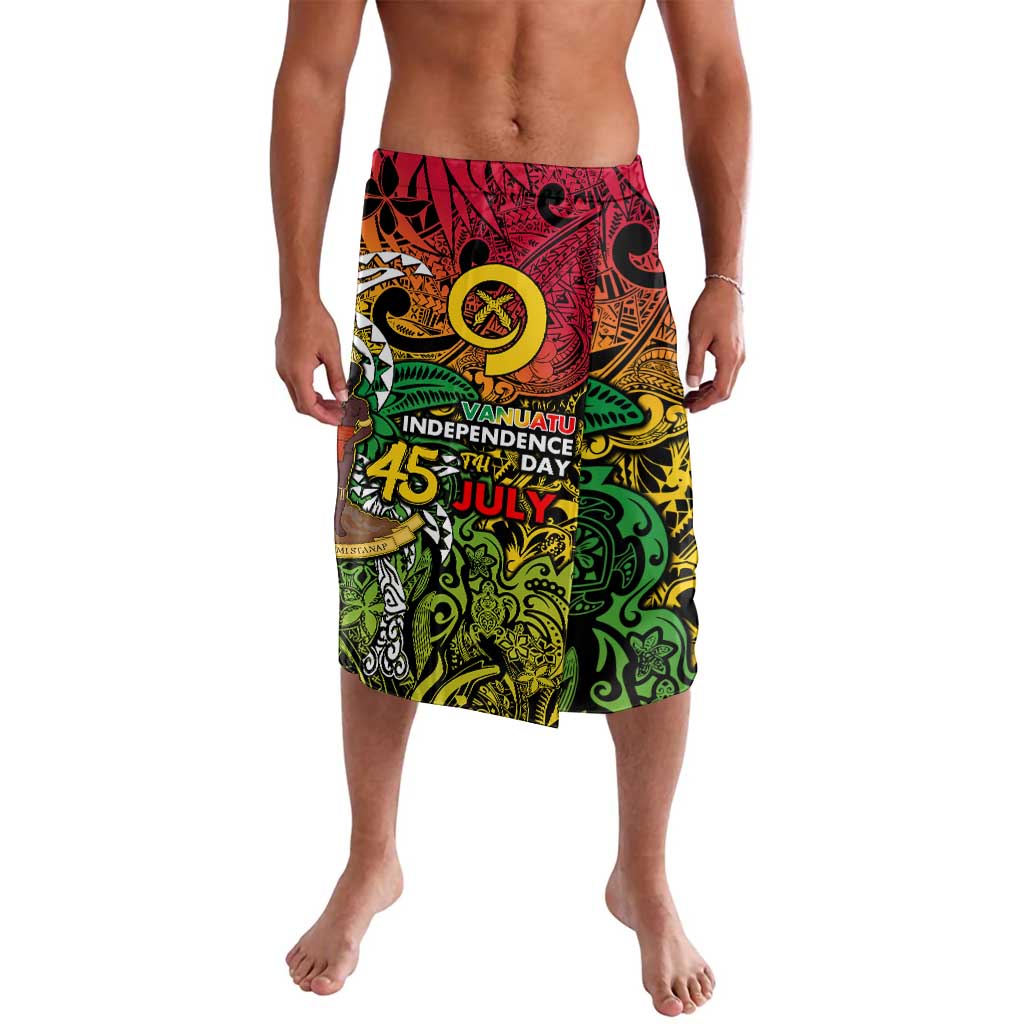Personalized Vanuatu 45th Independence Anniversary Lavalava Melanesian Pattern Reggae DT02 Art - Polynesian Pride