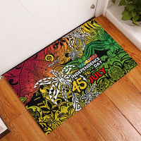 Personalized Vanuatu 45th Independence Anniversary Rubber Doormat Melanesian Pattern Reggae DT02 - Polynesian Pride