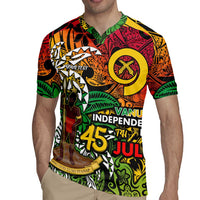 Personalized Vanuatu 45th Independence Anniversary Rugby Jersey Melanesian Pattern Reggae DT02 - Polynesian Pride