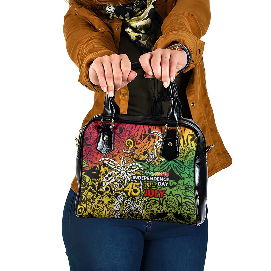 Personalized Vanuatu 45th Independence Anniversary Shoulder Handbag Melanesian Pattern Reggae DT02 One Size Art - Polynesian Pride