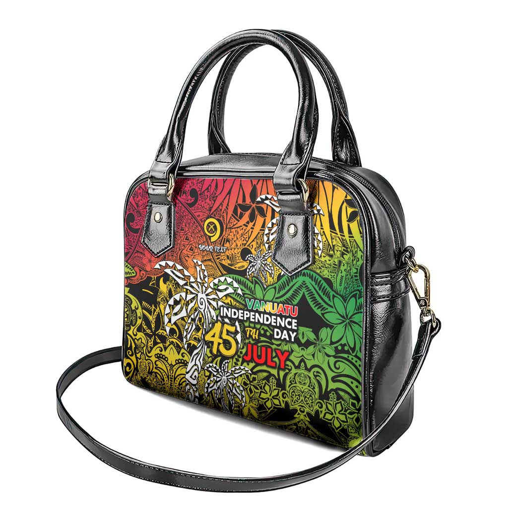 Personalized Vanuatu 45th Independence Anniversary Shoulder Handbag Melanesian Pattern Reggae DT02 - Polynesian Pride