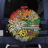 Personalized Vanuatu 45th Independence Anniversary Spare Tire Cover Melanesian Pattern Reggae DT02 No hole Art - Polynesian Pride