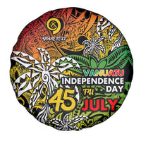 Personalized Vanuatu 45th Independence Anniversary Spare Tire Cover Melanesian Pattern Reggae DT02 - Polynesian Pride