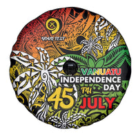 Personalized Vanuatu 45th Independence Anniversary Spare Tire Cover Melanesian Pattern Reggae DT02 - Polynesian Pride