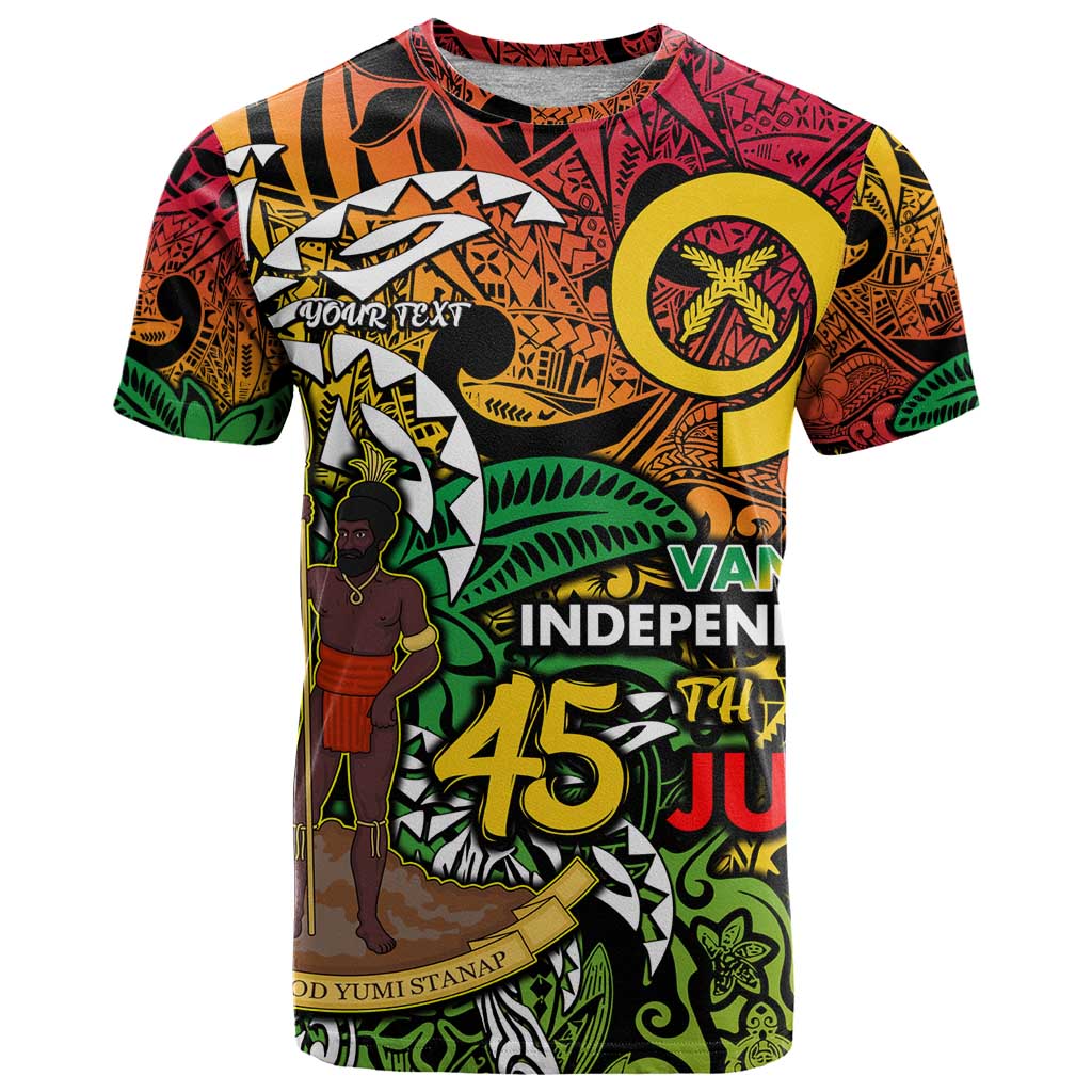 Personalized Vanuatu 45th Independence Anniversary T Shirt Melanesian Pattern Reggae DT02 Art - Polynesian Pride