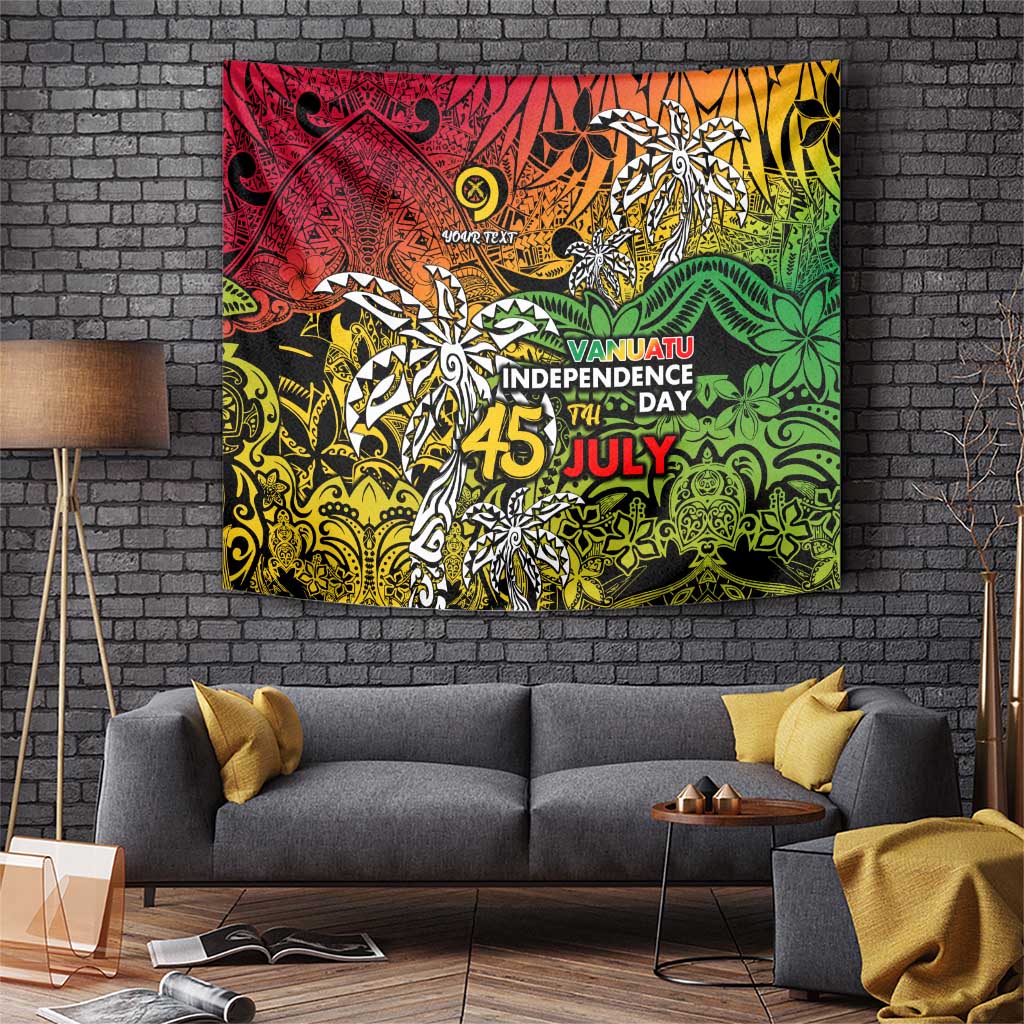 Personalized Vanuatu 45th Independence Anniversary Tapestry Melanesian Pattern Reggae DT02 Art - Polynesian Pride
