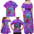 Personalized Dolphin Polynesia Family Matching Off Shoulder Maxi Dress and Hawaiian Shirt Hibiscus Tropical Wave - Purple Vibes