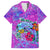 Personalized Dolphin Polynesia Family Matching Off Shoulder Maxi Dress and Hawaiian Shirt Hibiscus Tropical Wave - Purple Vibes