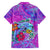 Personalized Dolphin Polynesia Family Matching Off Shoulder Maxi Dress and Hawaiian Shirt Hibiscus Tropical Wave - Purple Vibes