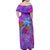 Personalized Dolphin Polynesia Family Matching Off Shoulder Maxi Dress and Hawaiian Shirt Hibiscus Tropical Wave - Purple Vibes