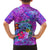 Personalized Dolphin Polynesia Family Matching Puletasi and Hawaiian Shirt Hibiscus Tropical Wave - Purple Vibes