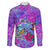 Personalized Dolphin Polynesia Family Matching Puletasi and Hawaiian Shirt Hibiscus Tropical Wave - Purple Vibes