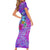 Personalized Dolphin Polynesia Family Matching Short Sleeve Bodycon Dress and Hawaiian Shirt Hibiscus Tropical Wave - Purple Vibes