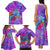 Personalized Dolphin Polynesia Family Matching Tank Maxi Dress and Hawaiian Shirt Hibiscus Tropical Wave - Purple Vibes