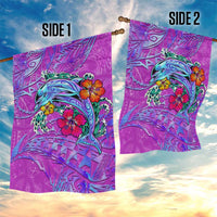 Dolphin Polynesia Garden Flag Hibiscus Tropical Wave - Purple Vibes DT02 - Polynesian Pride