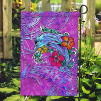 Dolphin Polynesia Garden Flag Hibiscus Tropical Wave - Purple Vibes DT02 Garden Flag Purple - Polynesian Pride