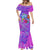 Personalized Dolphin Polynesia Mermaid Dress Hibiscus Tropical Wave - Purple Vibes