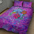 Dolphin Polynesia Quilt Bed Set Hibiscus Tropical Wave - Purple Vibes