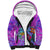 Personalized Dolphin Polynesia Sherpa Hoodie Hibiscus Tropical Wave - Purple Vibes