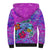 Personalized Dolphin Polynesia Sherpa Hoodie Hibiscus Tropical Wave - Purple Vibes