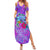 Personalized Dolphin Polynesia Summer Maxi Dress Hibiscus Tropical Wave - Purple Vibes