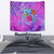 Dolphin Polynesia Tapestry Hibiscus Tropical Wave - Purple Vibes