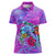 Personalized Dolphin Polynesia Women Polo Shirt Hibiscus Tropical Wave - Purple Vibes