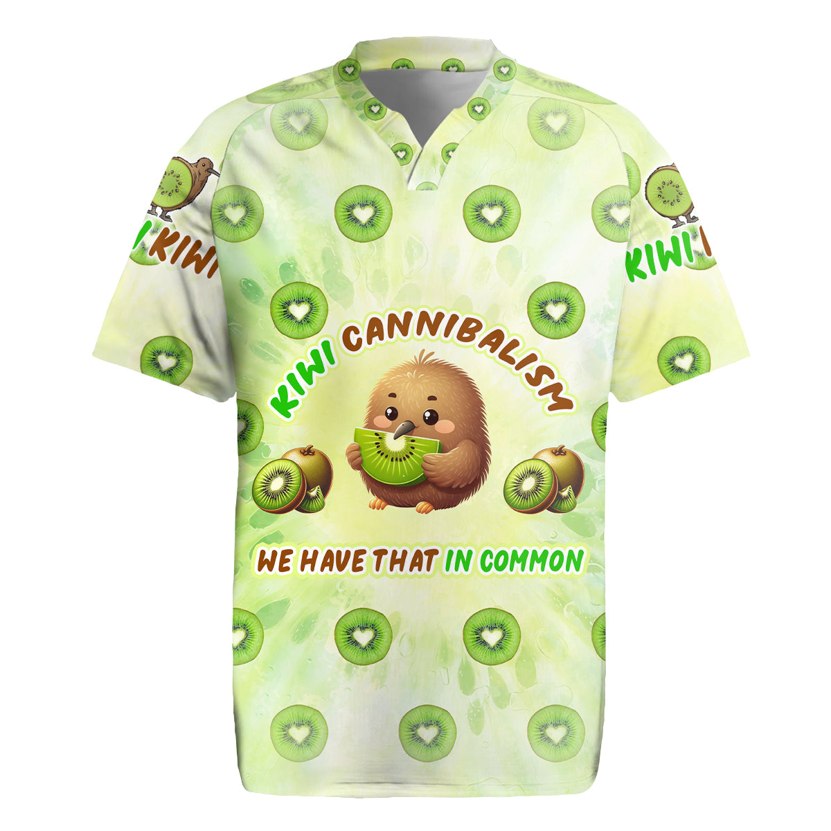 Kiwi Cannibalism Rugby Jersey New Zealand Kiwi Cute Bird Funny DT02 Green - Polynesian Pride