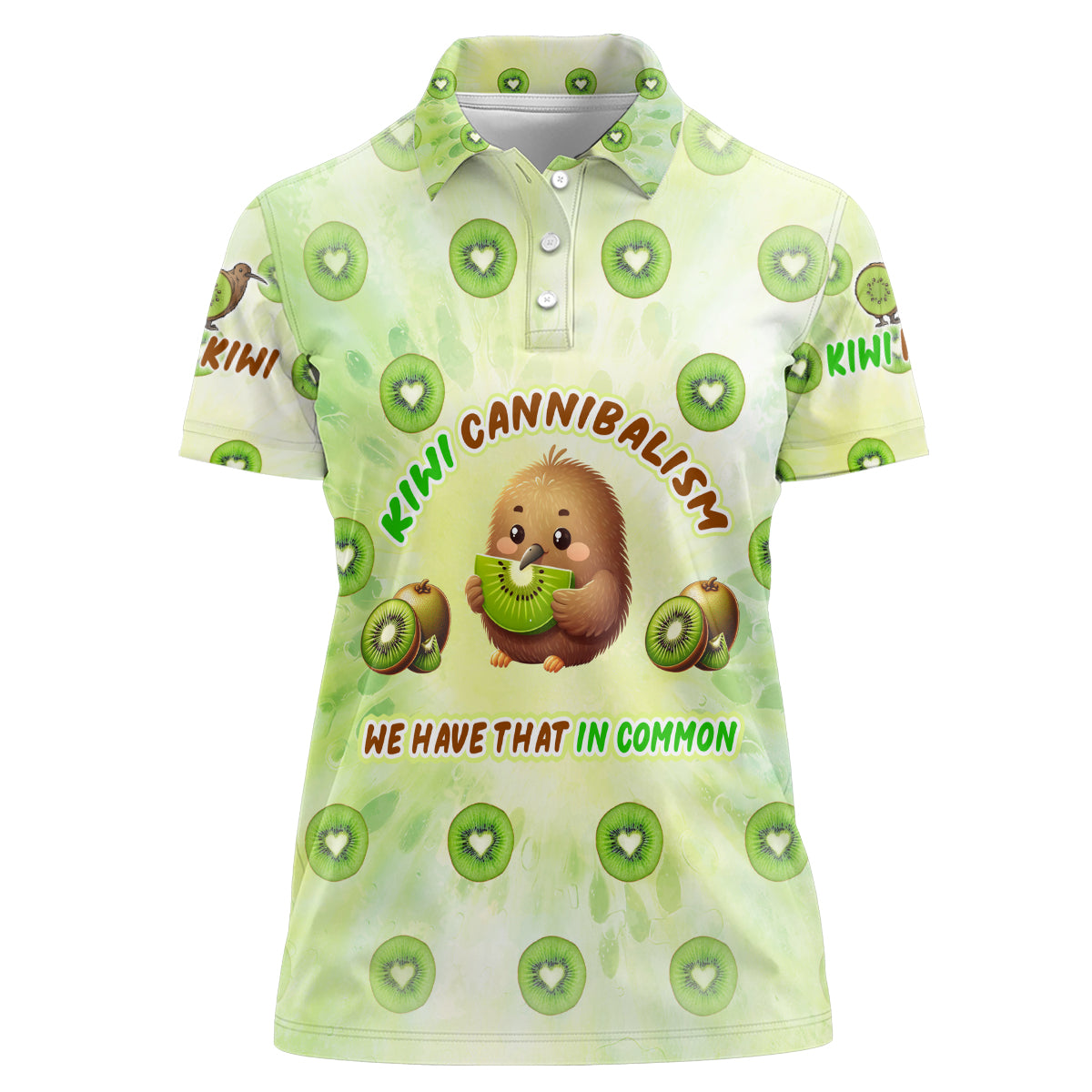 Kiwi Cannibalism Women Polo Shirt New Zealand Kiwi Cute Bird Funny