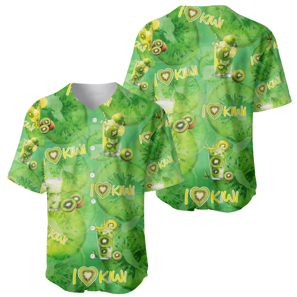 I Love Kiwi Baseball Jersey New Zealand Kiwi Fruit Summer Cocktail DT02 - Polynesian Pride