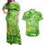 I Love Kiwi Couples Matching Off Shoulder Maxi Dress and Hawaiian Shirt New Zealand Kiwi Fruit Summer Cocktail