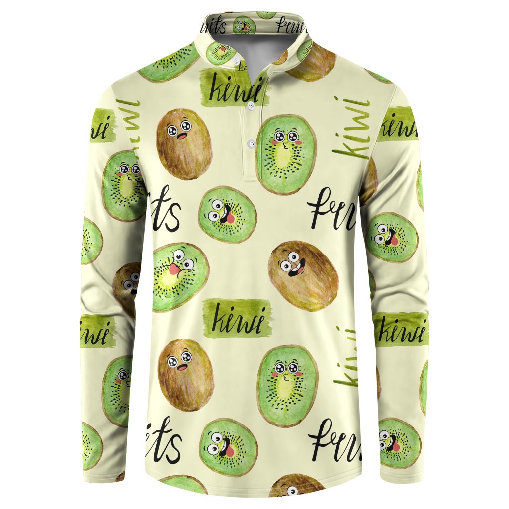 Kiwi Cute Humorous Button Sweatshirt New Zealand Fruit DT02 Yellow - Polynesian Pride