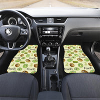 Kiwi Cute Humorous Car Mats New Zealand Fruit DT02 Set 2pcs - Front Yellow - Polynesian Pride