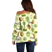 Kiwi Cute Humorous Off Shoulder Sweater New Zealand Fruit DT02 - Polynesian Pride