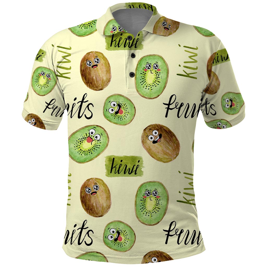 Kiwi Cute Humorous Polo Shirt New Zealand Fruit DT02 Yellow - Polynesian Pride