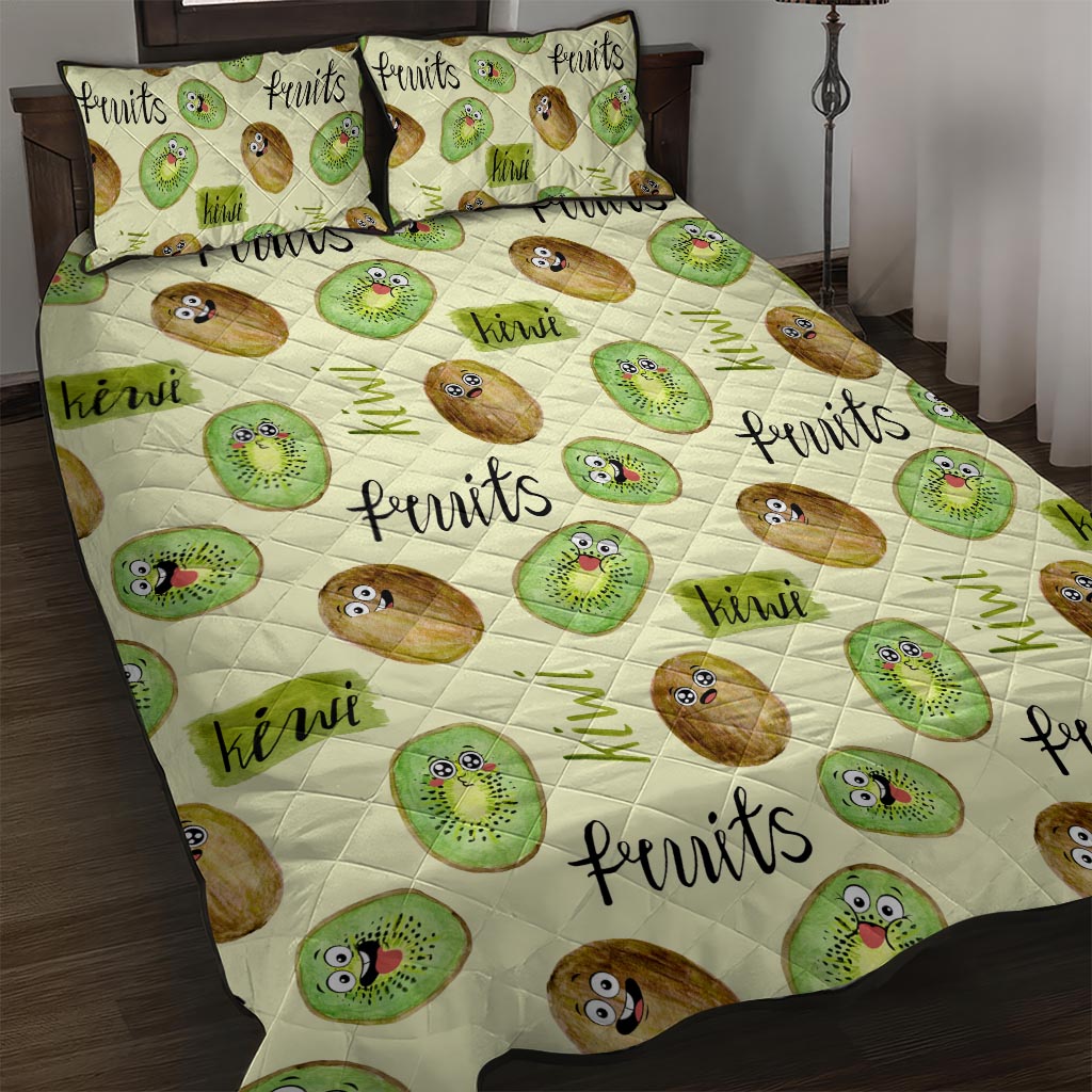 Kiwi Cute Humorous Quilt Bed Set New Zealand Fruit DT02 Yellow - Polynesian Pride