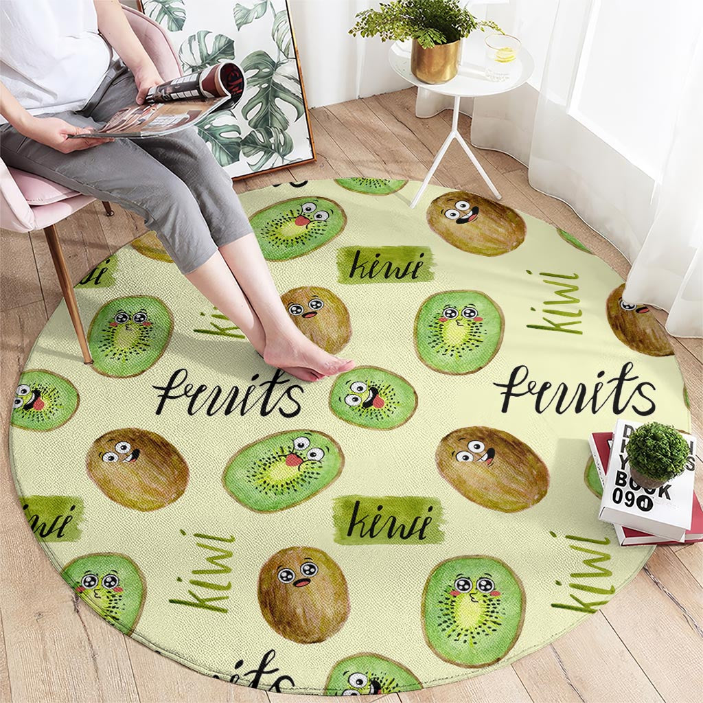 Kiwi Cute Humorous Round Carpet New Zealand Fruit DT02 - Polynesian Pride