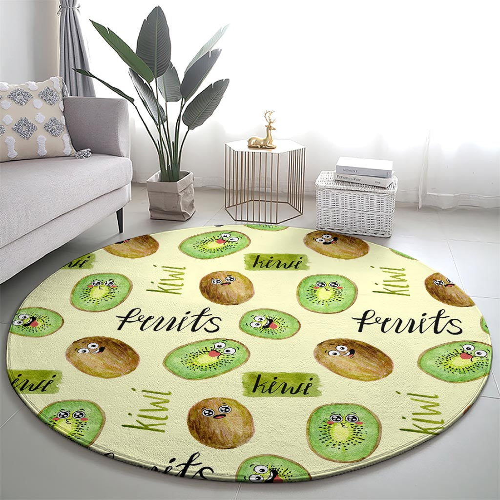 Kiwi Cute Humorous Round Carpet New Zealand Fruit DT02 - Polynesian Pride
