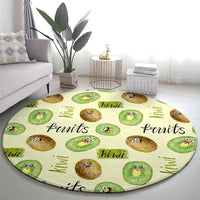 Kiwi Cute Humorous Round Carpet New Zealand Fruit DT02 - Polynesian Pride