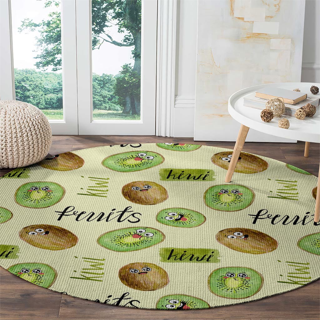Kiwi Cute Humorous Round Carpet New Zealand Fruit DT02 - Polynesian Pride